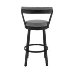30 Inch Gray Faux Leather Swivel Bar Stool With Black Finish 14 30 Inch Gray Faux Leather Swivel Bar Stool With Black Finish