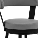 30 Inch Gray Faux Leather Swivel Bar Stool With Black Finish 18 30 Inch Gray Faux Leather Swivel Bar Stool With Black Finish