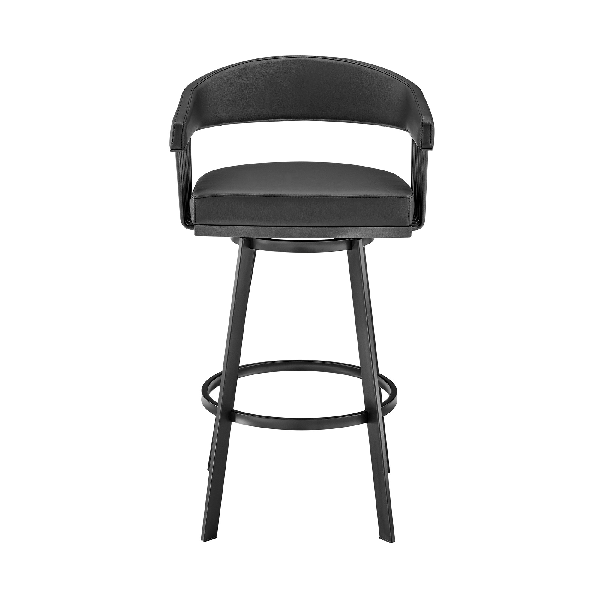 25-Inch Iron Swivel Low Back Counter Height Bar Stool 4 25-Inch Iron Swivel Low Back Counter Height Bar Stool - Image 4