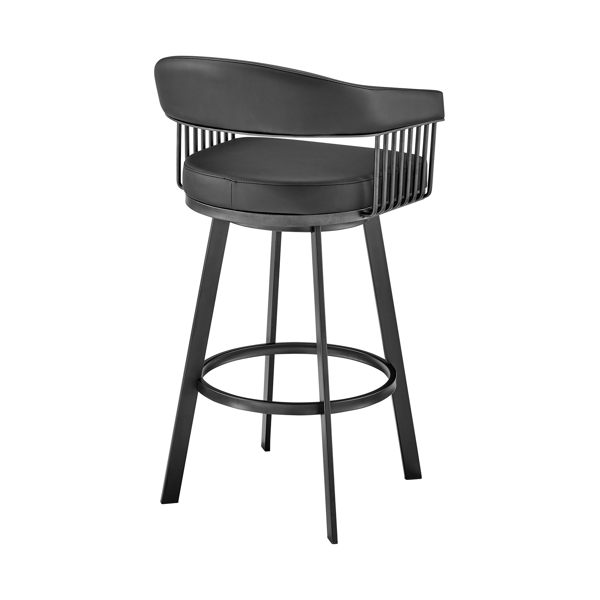25-Inch Iron Swivel Low Back Counter Height Bar Stool 6 25-Inch Iron Swivel Low Back Counter Height Bar Stool - Image 6