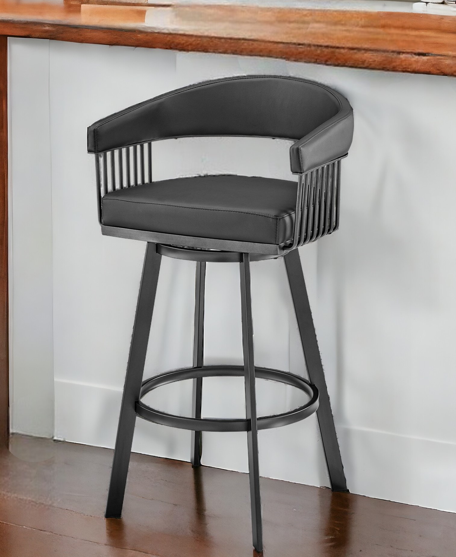 25-Inch Iron Swivel Low Back Counter Height Bar Stool 3 25-Inch Iron Swivel Low Back Counter Height Bar Stool - Image 3
