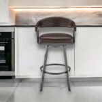 25-Inch Chocolate and Gray Swivel Low Back Bar Stool 11 25-Inch Chocolate and Gray Swivel Low Back Bar Stool