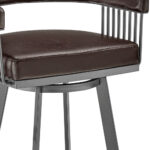 25-Inch Chocolate and Gray Swivel Low Back Bar Stool 18 25-Inch Chocolate and Gray Swivel Low Back Bar Stool