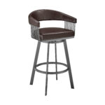 30 Inch Brown Faux Leather Swivel Bar Stool With Back 10 30 Inch Brown Faux Leather Swivel Bar Stool With Back