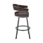 30 Inch Brown Faux Leather Swivel Bar Stool With Back 12 30 Inch Brown Faux Leather Swivel Bar Stool With Back