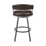 30 Inch Brown Faux Leather Swivel Bar Stool With Back 14 30 Inch Brown Faux Leather Swivel Bar Stool With Back