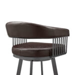 30 Inch Brown Faux Leather Swivel Bar Stool With Back 16 30 Inch Brown Faux Leather Swivel Bar Stool With Back