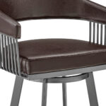 30 Inch Brown Faux Leather Swivel Bar Stool With Back 17 30 Inch Brown Faux Leather Swivel Bar Stool With Back