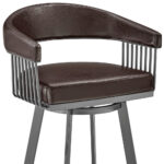 30 Inch Brown Faux Leather Swivel Bar Stool With Back 18 30 Inch Brown Faux Leather Swivel Bar Stool With Back