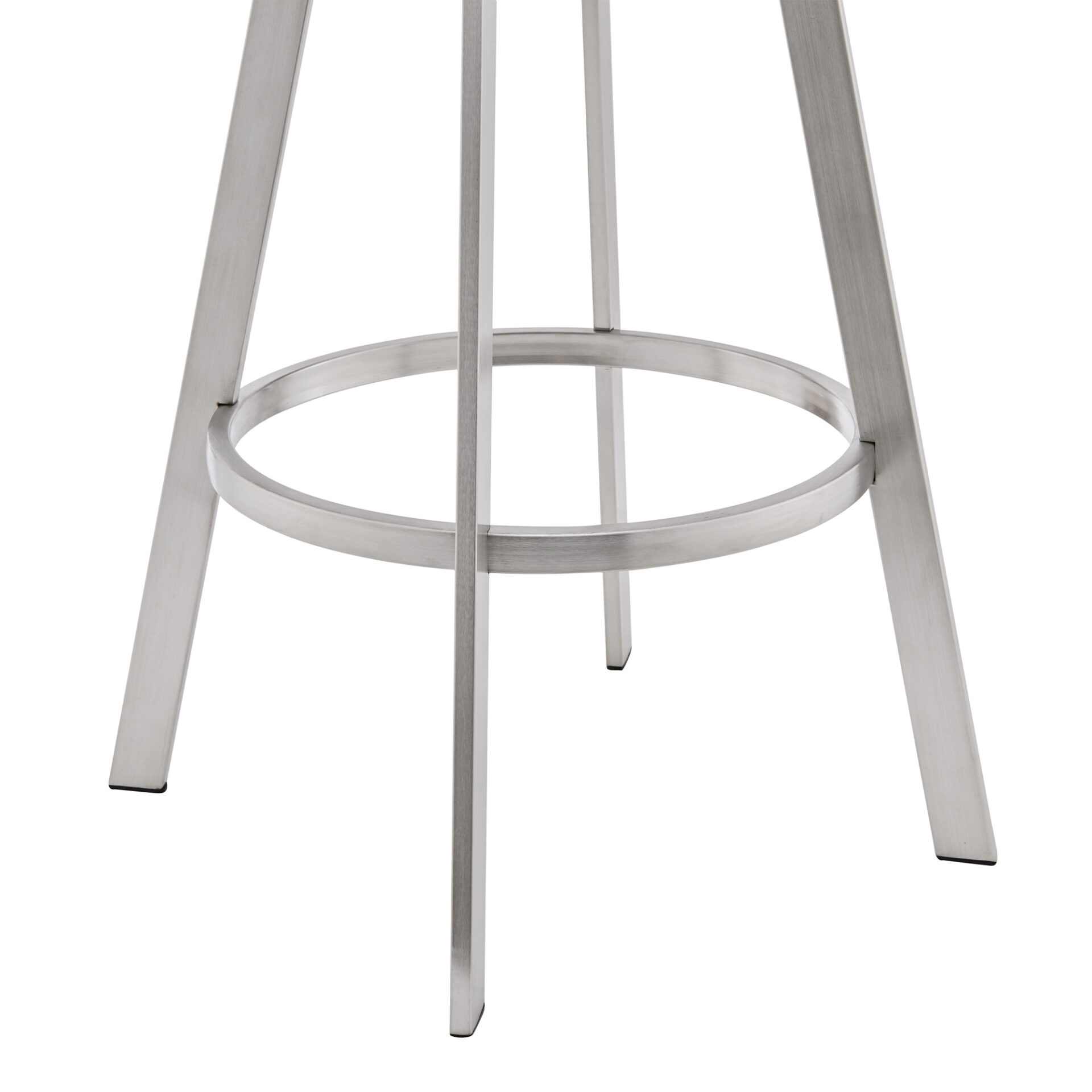 30 Inch White Faux Leather Silver Swivel Bar Stool 4 30 Inch White Faux Leather Silver Swivel Bar Stool - Image 4