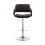 43 Inch Black and Silver Adjustable Swivel Bar Stool