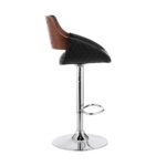 43 Inch Black and Silver Adjustable Swivel Bar Stool