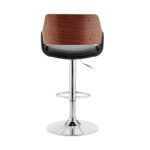 43 Inch Black and Silver Adjustable Swivel Bar Stool