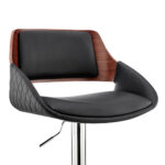 43 Inch Black and Silver Adjustable Swivel Bar Stool