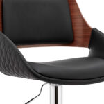 43 Inch Black and Silver Adjustable Swivel Bar Stool