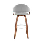 30 Inch Gray and Brown Swivel Bar Stool with Walnut Wood 12 30 Inch Gray and Brown Swivel Bar Stool with Walnut Wood
