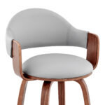 30 Inch Gray and Brown Swivel Bar Stool with Walnut Wood 15 30 Inch Gray and Brown Swivel Bar Stool with Walnut Wood