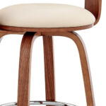 30 Inch White Faux Leather Swivel Bar Stool With Silver 15 30 Inch White Faux Leather Swivel Bar Stool With Silver