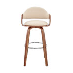 30 Inch Cream and Brown Swivel Bar Stool With Armrests 11 30 Inch Cream and Brown Swivel Bar Stool With Armrests