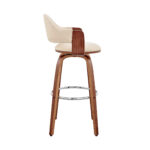 30 Inch Cream and Brown Swivel Bar Stool With Armrests 12 30 Inch Cream and Brown Swivel Bar Stool With Armrests