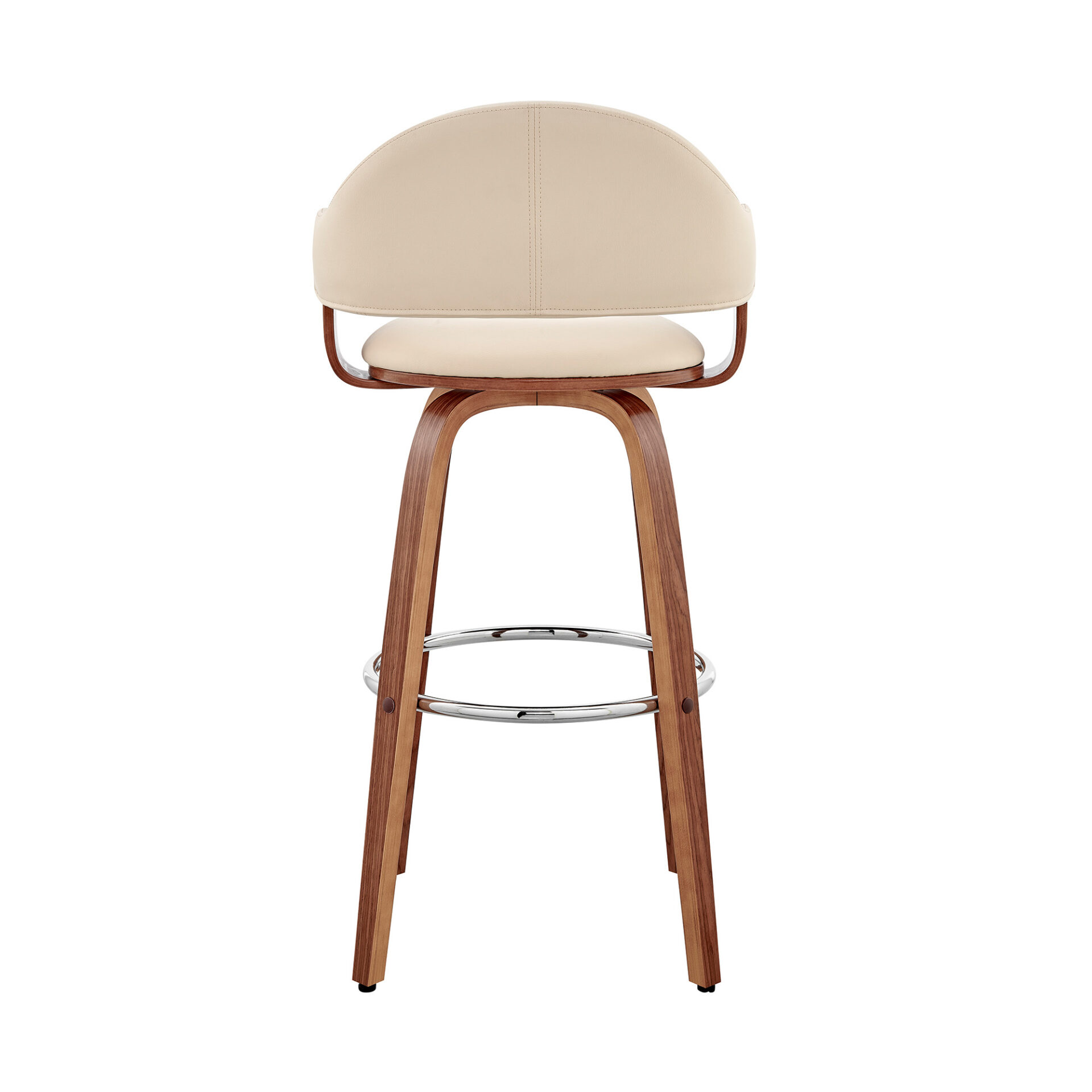 30 Inch Cream and Brown Swivel Bar Stool With Armrests 6 30 Inch Cream and Brown Swivel Bar Stool With Armrests - Image 6
