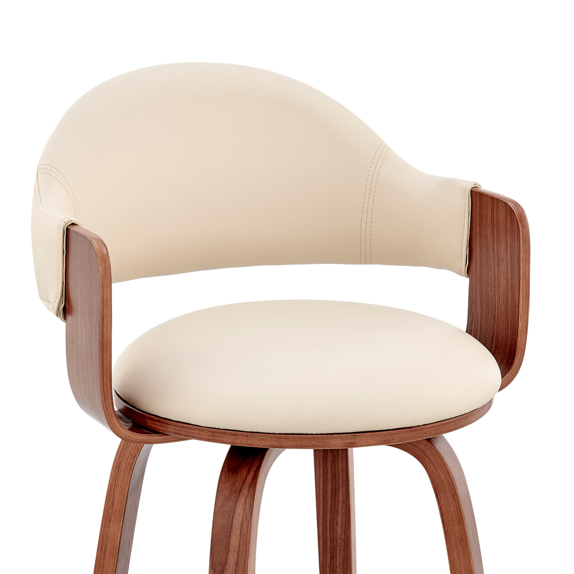 30 Inch Cream and Brown Swivel Bar Stool With Armrests 8 30 Inch Cream and Brown Swivel Bar Stool With Armrests - Image 8