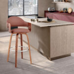 26 Inch Brown Swivel Counter Height Bar Stool With Footrest 18 26 Inch Brown Swivel Counter Height Bar Stool With Footrest