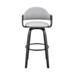 24-Inch Gray and Black Adjustable Backless Faux Leather Bar Stool 12 24-Inch Gray and Black Adjustable Backless Faux Leather Bar Stool