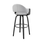 24-Inch Gray and Black Adjustable Backless Faux Leather Bar Stool 14 24-Inch Gray and Black Adjustable Backless Faux Leather Bar Stool