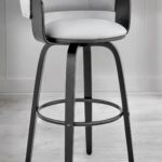 24-Inch Gray and Black Adjustable Backless Faux Leather Bar Stool 11 24-Inch Gray and Black Adjustable Backless Faux Leather Bar Stool