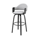 24-Inch Gray and Black Adjustable Backless Faux Leather Bar Stool 17 24-Inch Gray and Black Adjustable Backless Faux Leather Bar Stool