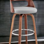 26-Inch Gray and Brown Faux Leather Swivel Bar Stool 10 26-Inch Gray and Brown Faux Leather Swivel Bar Stool