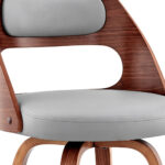 26-Inch Gray and Brown Faux Leather Swivel Bar Stool 18 26-Inch Gray and Brown Faux Leather Swivel Bar Stool
