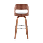 41 Inch Gray Faux Leather Swivel Bar Stool With Back