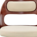 30-Inch Cream and Brown Swivel Bar Stool with Footrest