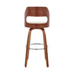30-Inch Cream and Brown Swivel Bar Stool with Footrest
