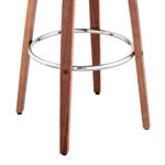 30-Inch Cream and Brown Swivel Bar Stool with Footrest