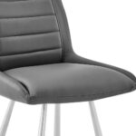 26-Inch Gray and Silver Iron Counter Height Bar Stool
