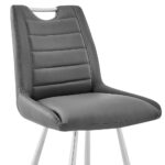 26-Inch Gray and Silver Iron Counter Height Bar Stool