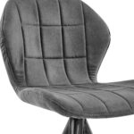 26" Charcoal Gray and Black Microfiber Bar Stool