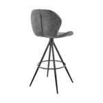 26" Charcoal Gray and Black Microfiber Bar Stool