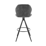 26" Charcoal Gray and Black Microfiber Bar Stool