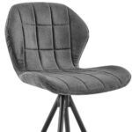 26" Charcoal Gray and Black Microfiber Bar Stool