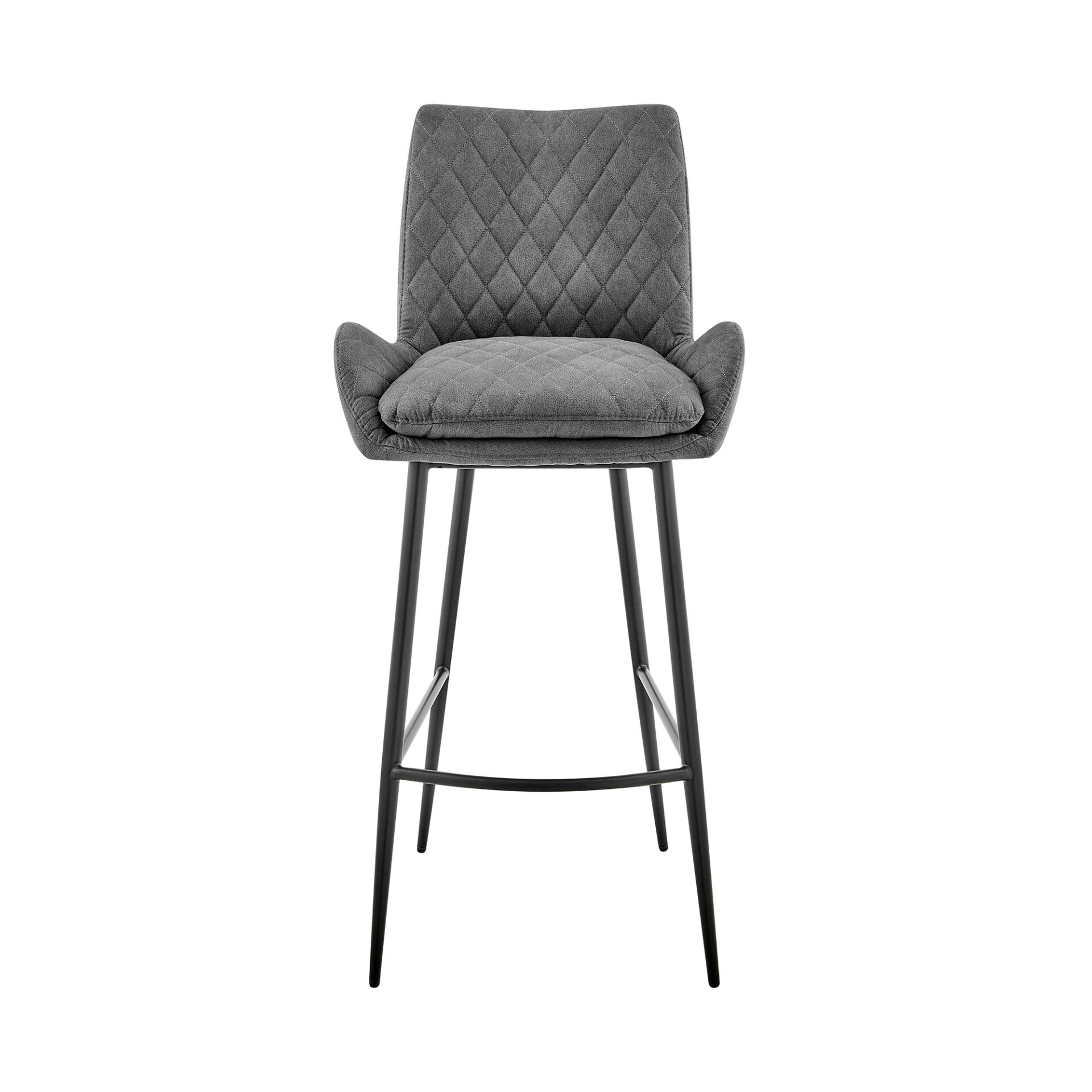 43 Inch Charcoal and Black Iron Bar Stool 3 43 Inch Charcoal and Black Iron Bar Stool - Image 3