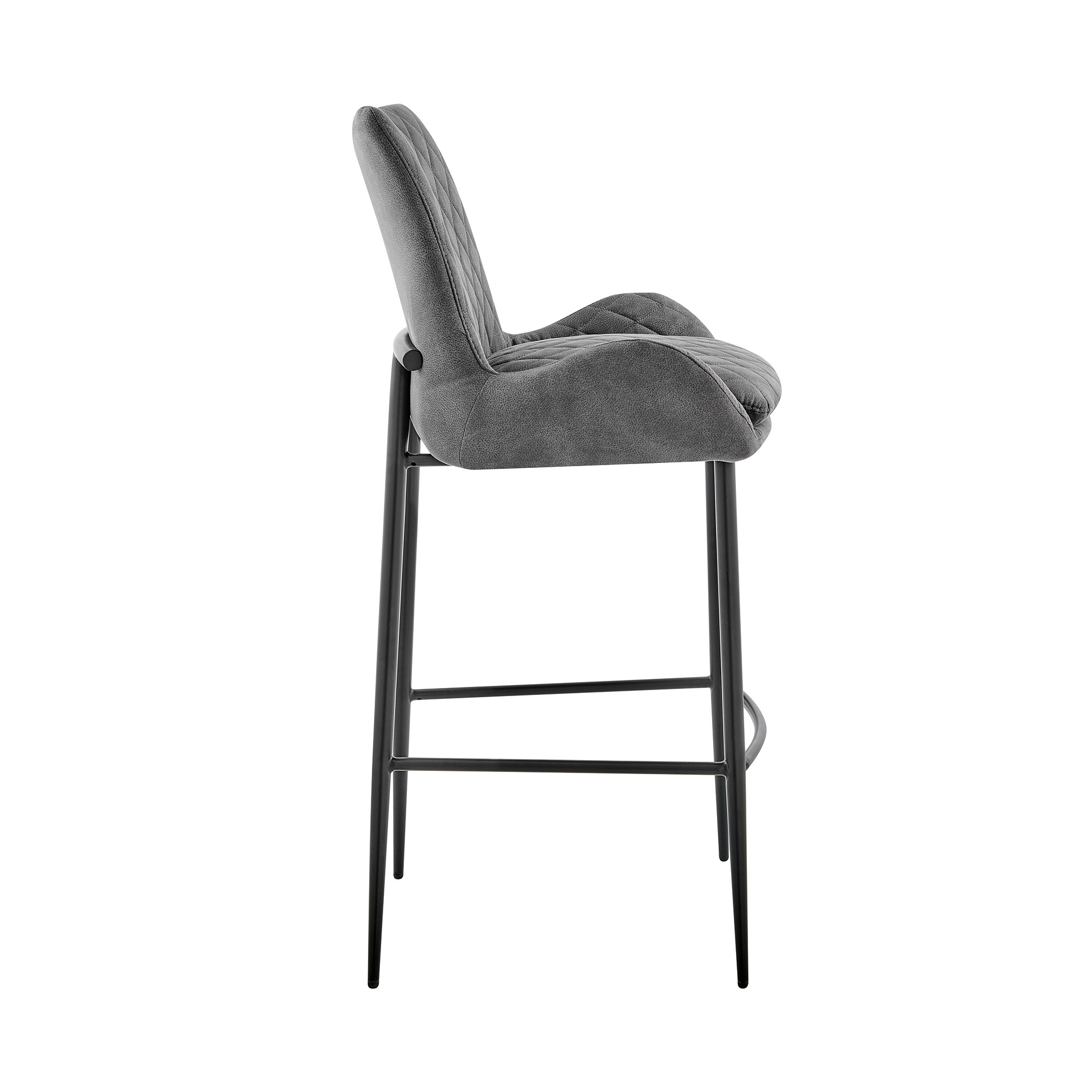 43 Inch Charcoal and Black Iron Bar Stool 4 43 Inch Charcoal and Black Iron Bar Stool - Image 4