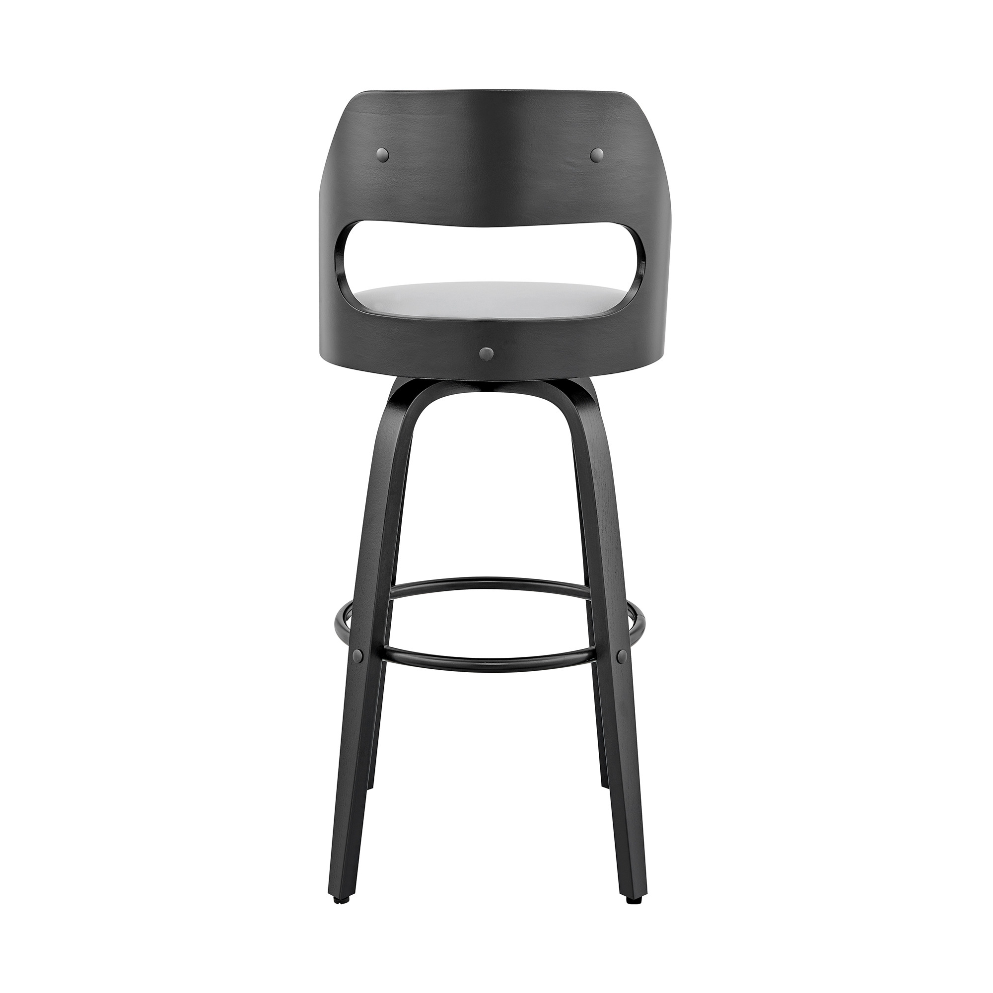 26" Charcoal Gray and Black Bar Stool with Footrest 5 26" Charcoal Gray and Black Bar Stool with Footrest - Image 5