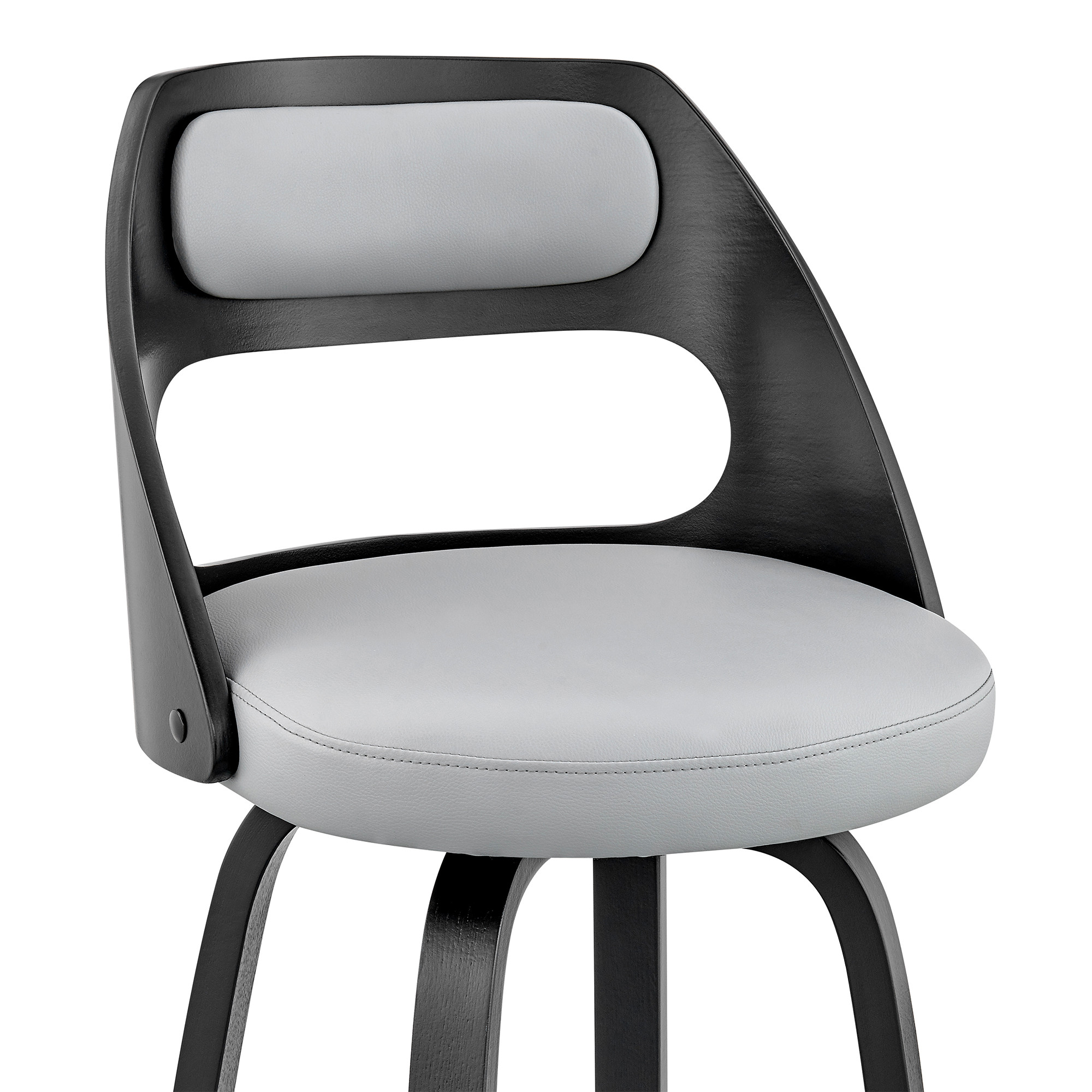 26" Charcoal Gray and Black Bar Stool with Footrest 7 26" Charcoal Gray and Black Bar Stool with Footrest - Image 7