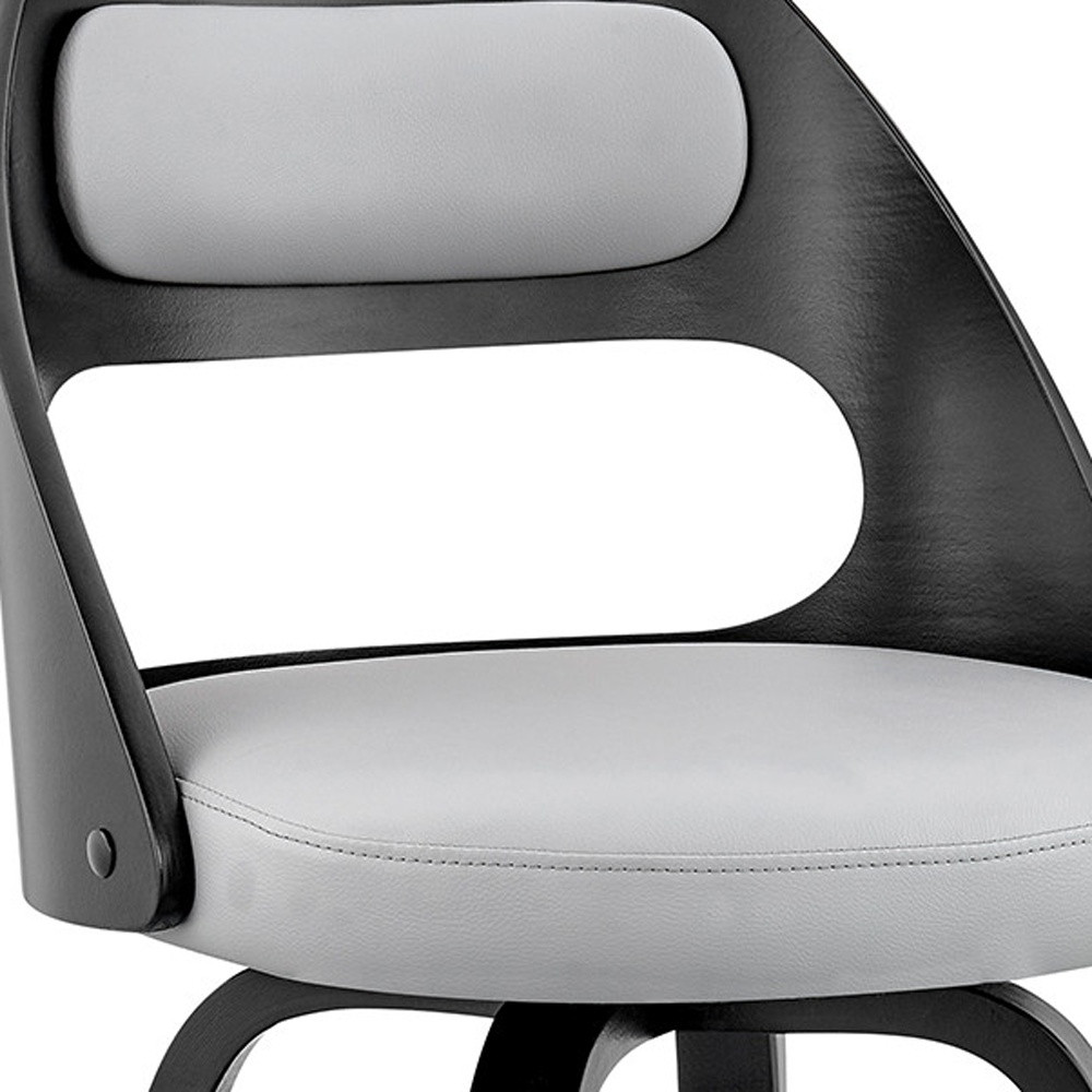 26" Charcoal Gray and Black Bar Stool with Footrest 8 26" Charcoal Gray and Black Bar Stool with Footrest - Image 8