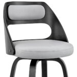 26" Charcoal Gray and Black Bar Stool with Footrest 18 26" Charcoal Gray and Black Bar Stool with Footrest
