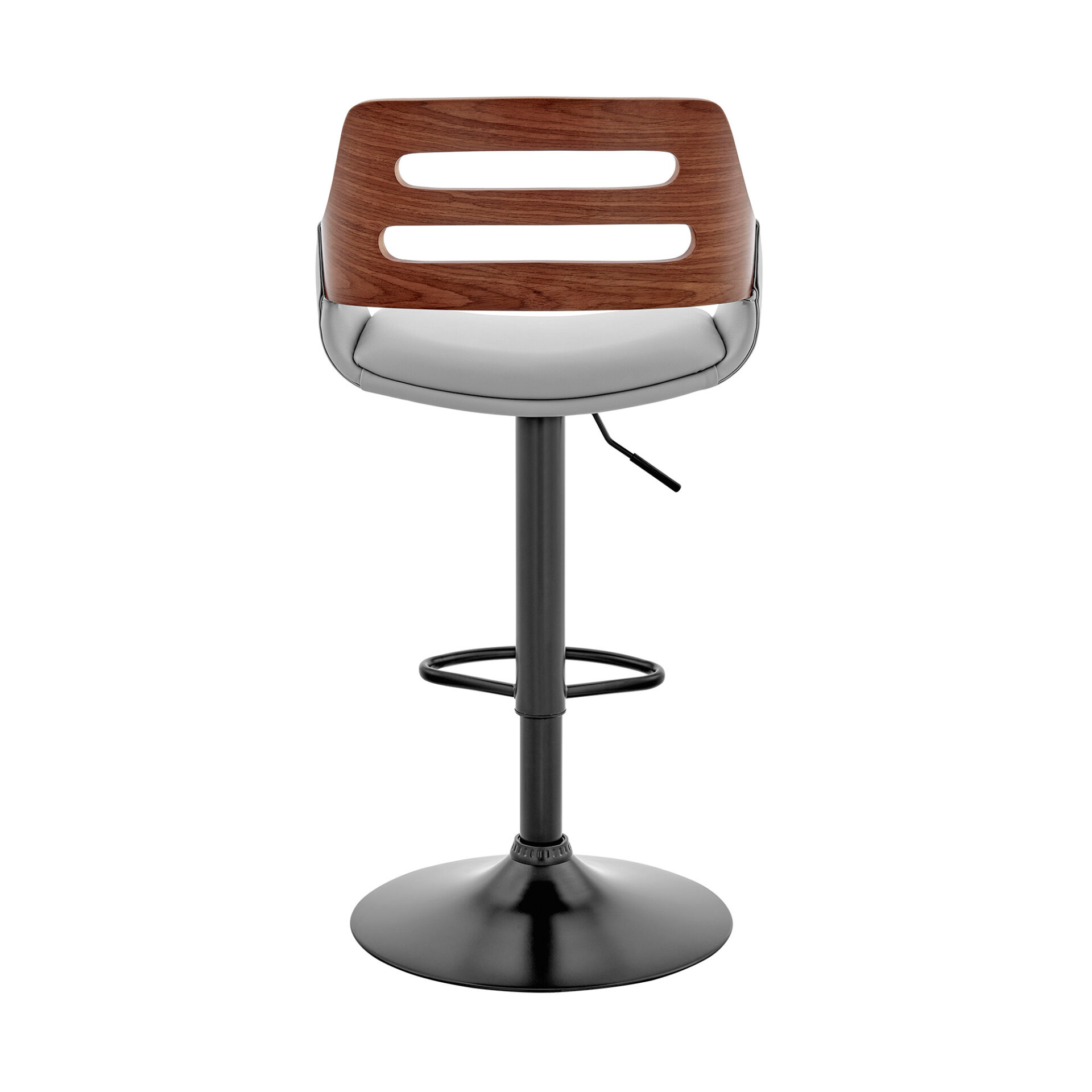 43” Gray and Black Adjustable Swivel Bar Stool with Footrest 5 43” Gray and Black Adjustable Swivel Bar Stool with Footrest - Image 5